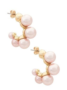 Ettika pink pearl hoops